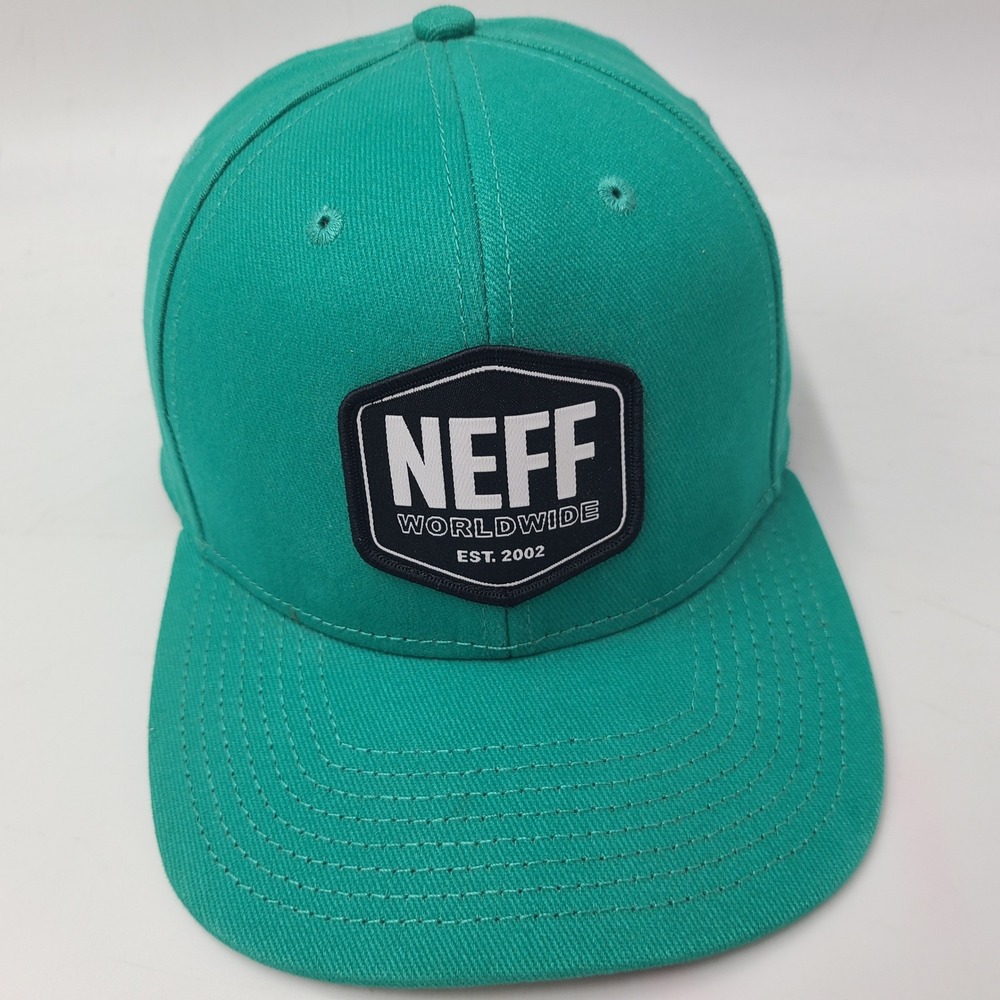 Neff‎ Hat Snapback Green Black White Worldwide Patch Skate Skateboard Surf Men